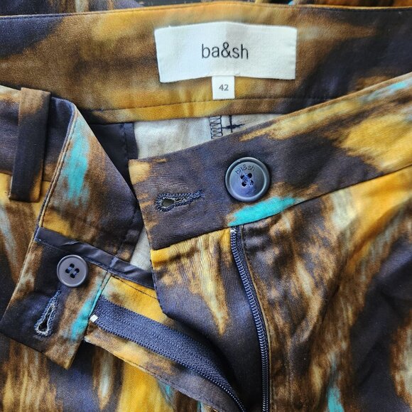 Ba&Sh Sama Floaty Wide Leg Patterned Trousers Brown Womens's Size US10 (42) - Picture 6 of 13